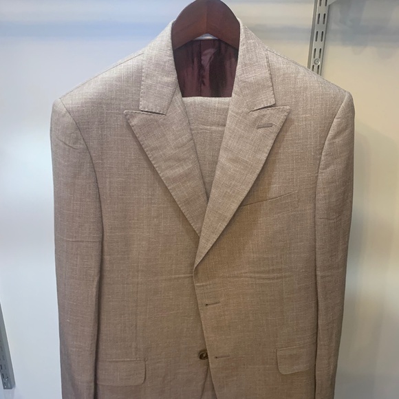 Pal Zileri Gentleman Suit – Taupe Wool-Silk-Linen Blend – Made in Italy - Picture 1 of 6